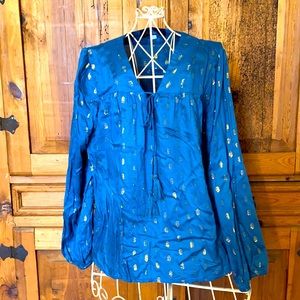 Francescas Teal and Gold Top